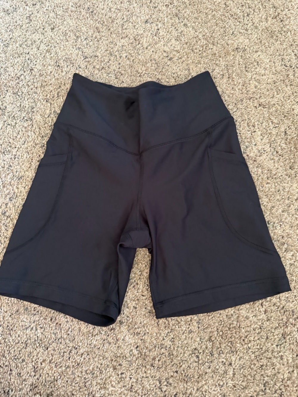 Old Navy Black High-Rise Bike Shorts with Side Pockets